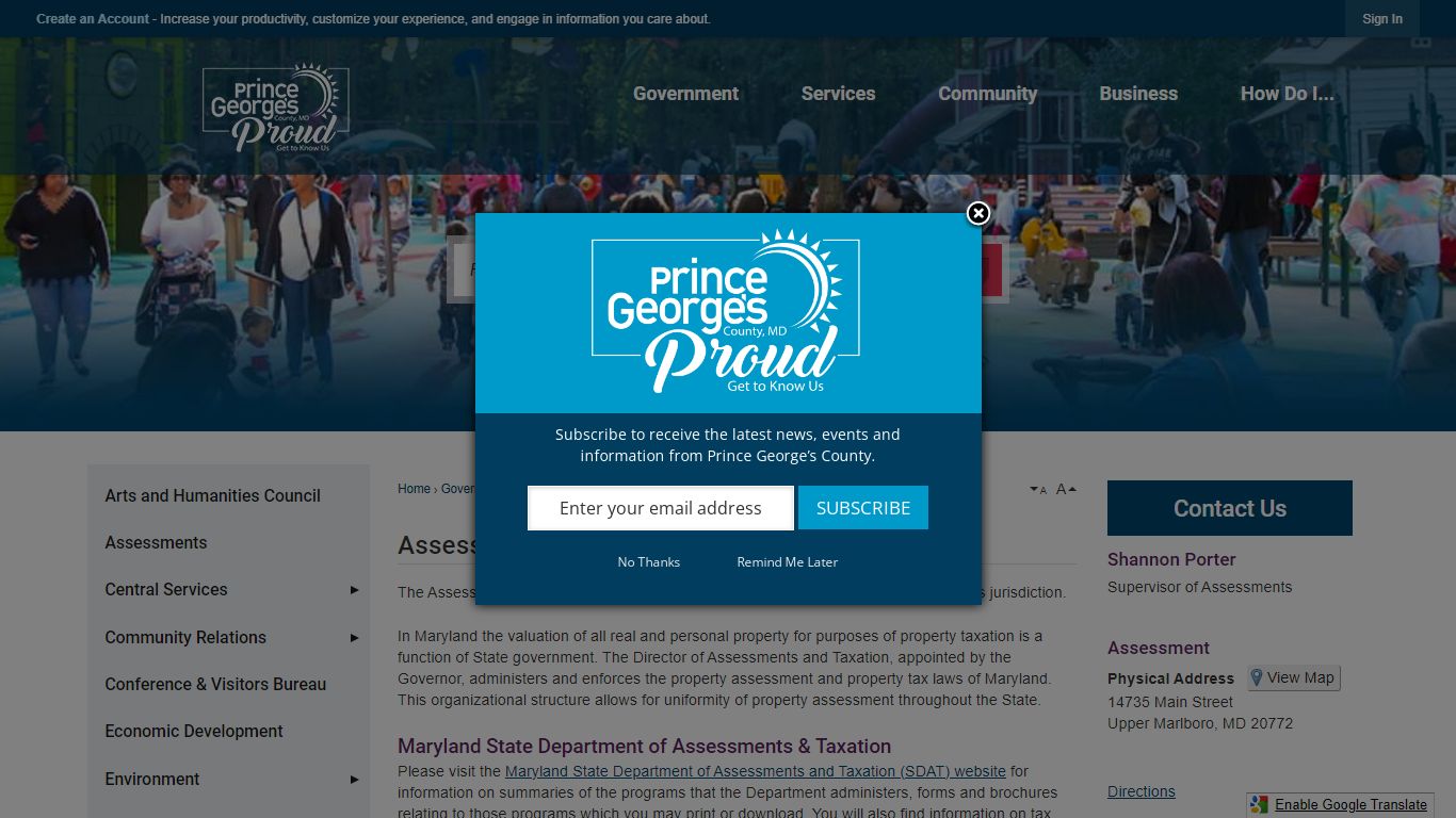 Assessments | Prince George's County, MD
